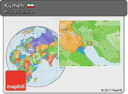 Political Location Map of Kūmeh