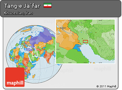 Political Location Map of Tang-e Ja`far