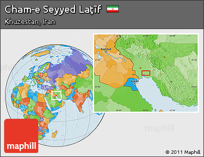 Political Location Map of Cham-e Seyyed Laţīf