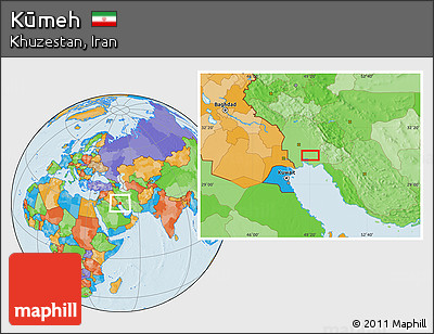 Political Location Map of Kūmeh