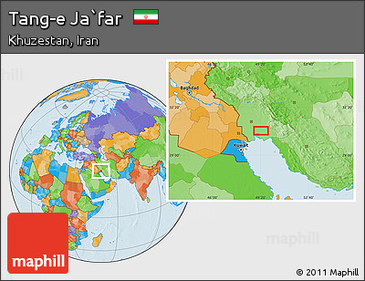 Political Location Map of Tang-e Ja`far