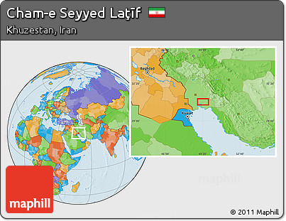 Political Location Map of Cham-e Seyyed Laţīf