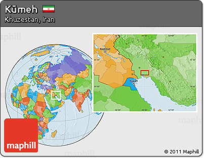 Political Location Map of Kūmeh