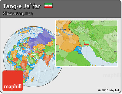 Political Location Map of Tang-e Ja`far