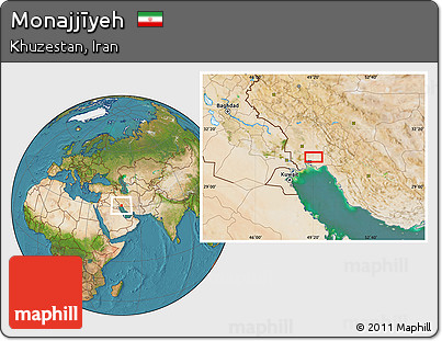 Satellite Location Map of Monajjīyeh