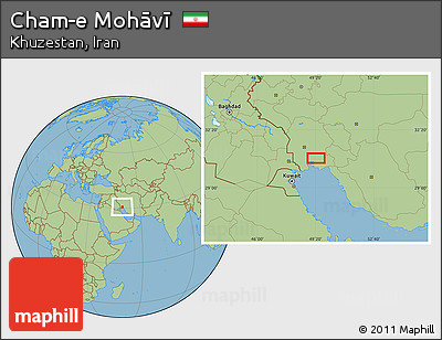 Savanna Style Location Map of Cham-e Mohāvī
