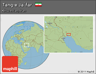 Savanna Style Location Map of Tang-e Ja`far