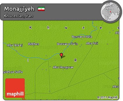 Physical Map of Monajjīyeh
