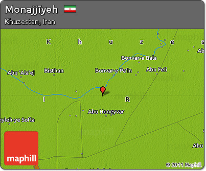 Physical Map of Monajjīyeh