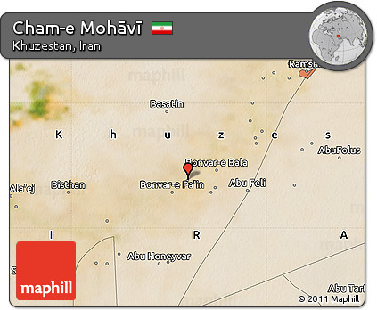 Satellite Map of Cham-e Mohāvī