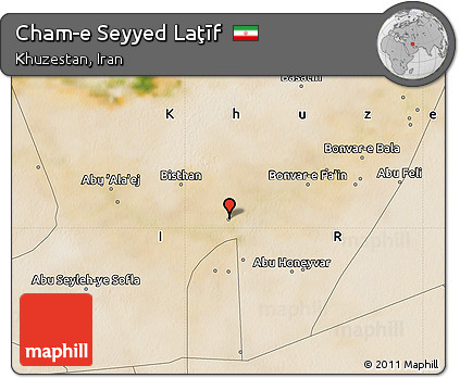 Satellite Map of Cham-e Seyyed Laţīf