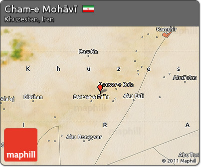 Satellite Map of Cham-e Mohāvī