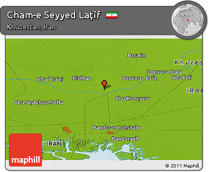 Physical Panoramic Map of Cham-e Seyyed Laţīf