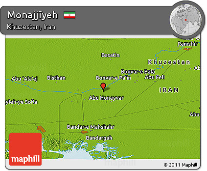 Physical Panoramic Map of Monajjīyeh