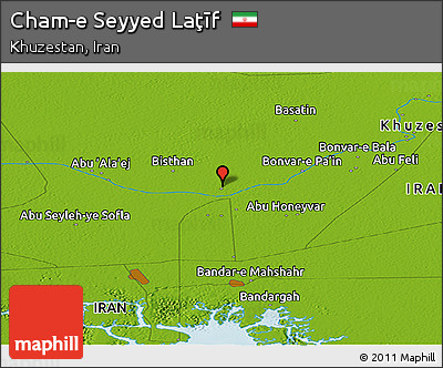 Physical Panoramic Map of Cham-e Seyyed Laţīf