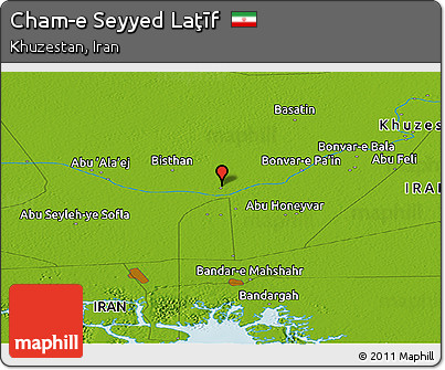 Physical Panoramic Map of Cham-e Seyyed Laţīf