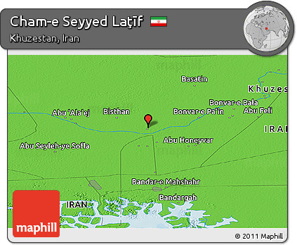 Political Panoramic Map of Cham-e Seyyed Laţīf