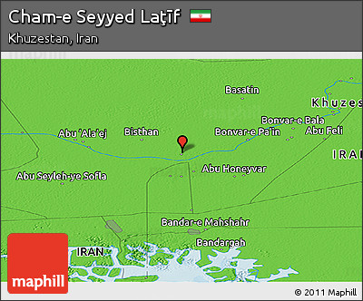 Political Panoramic Map of Cham-e Seyyed Laţīf