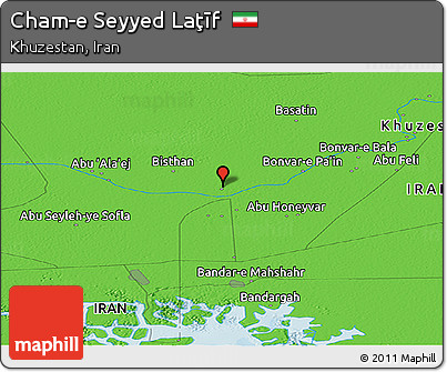 Political Panoramic Map of Cham-e Seyyed Laţīf
