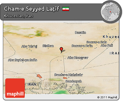 Satellite Panoramic Map of Cham-e Seyyed Laţīf