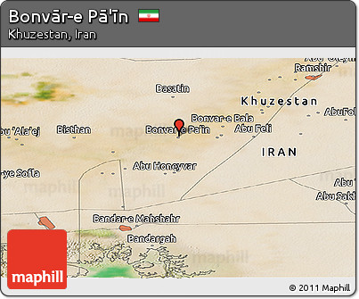 Satellite Panoramic Map of Bonvār-e Pā'īn
