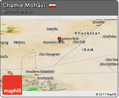 Satellite Panoramic Map of Cham-e Mohāvī