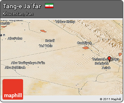 Satellite Panoramic Map of Tang-e Ja`far