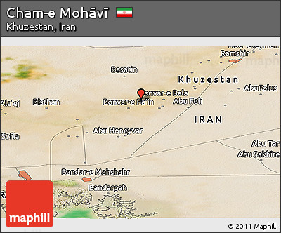 Satellite Panoramic Map of Cham-e Mohāvī