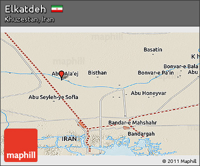 Shaded Relief Panoramic Map of Elkatdeh