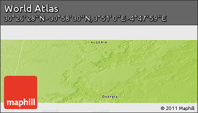 Physical Panoramic Map of the Area around 30° 42' 29" N, 4° 19' 30" E