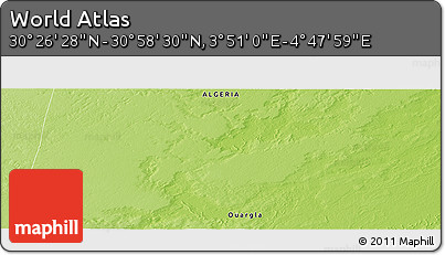 Physical Panoramic Map of the Area around 30° 42' 29" N, 4° 19' 30" E