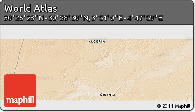Satellite Panoramic Map of the Area around 30° 42' 29" N, 4° 19' 30" E