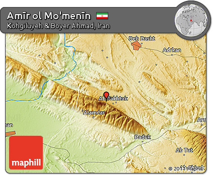 Physical 3D Map of Amīr Ol Mo'menīn