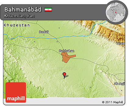 Physical 3D Map of Bahmanābād