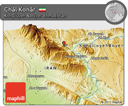 Physical 3D Map of Chāl Konār