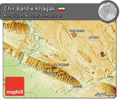 Physical 3D Map of Chīr Bard-e Khāgak