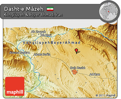 Physical 3D Map of Dasht-e Māzeh