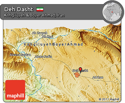 Physical 3D Map of Deh Dasht