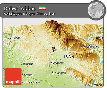 Physical 3D Map of Deh-e `Abbās