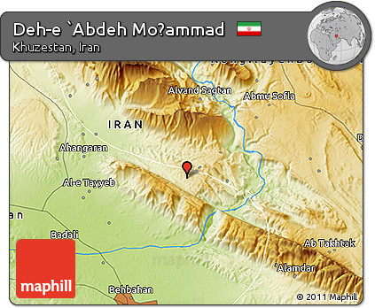 Physical 3D Map of Deh-e `Abdeh Moḩammad