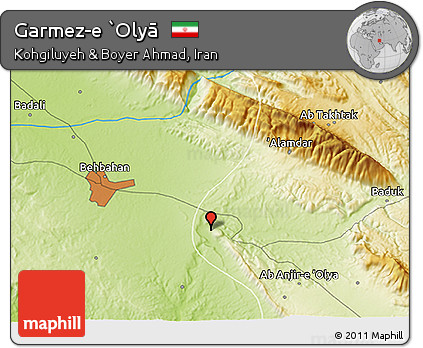 Physical 3D Map of Garmez-e `Olyā