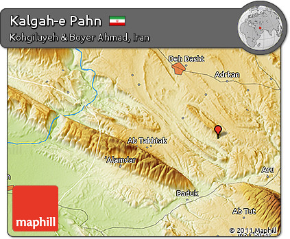 Physical 3D Map of Kalgah-e Pahn