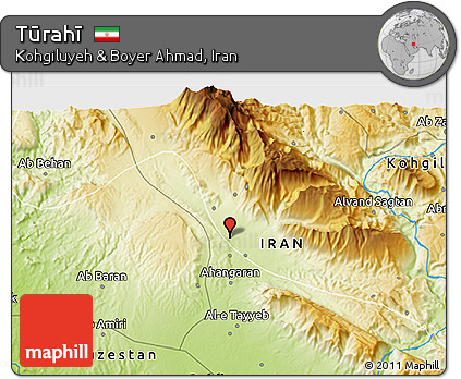 Physical 3D Map of Tūrahī