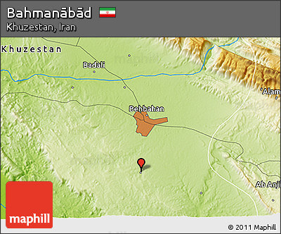 Physical 3D Map of Bahmanābād