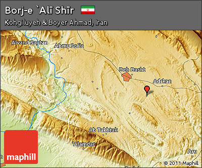 Physical 3D Map of Borj-e `Alī Shīr