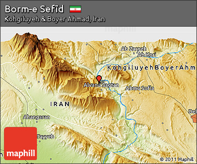 Physical 3D Map of Borm-e Sefīd