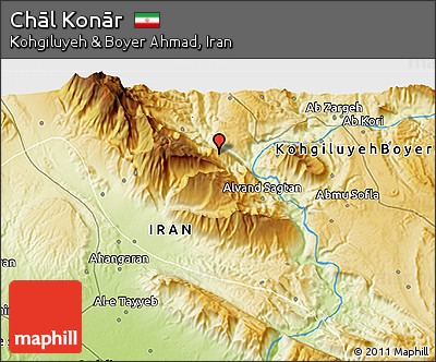 Physical 3D Map of Chāl Konār
