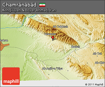 Physical 3D Map of Chamrānābād