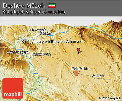 Physical 3D Map of Dasht-e Māzeh