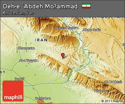 Physical 3D Map of Deh-e `Abdeh Moḩammad
